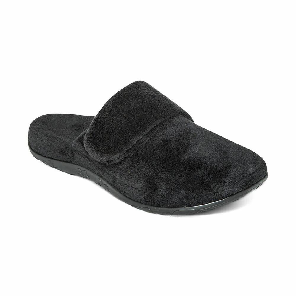 NEW AETREX women's mandy closed toe slipper in black